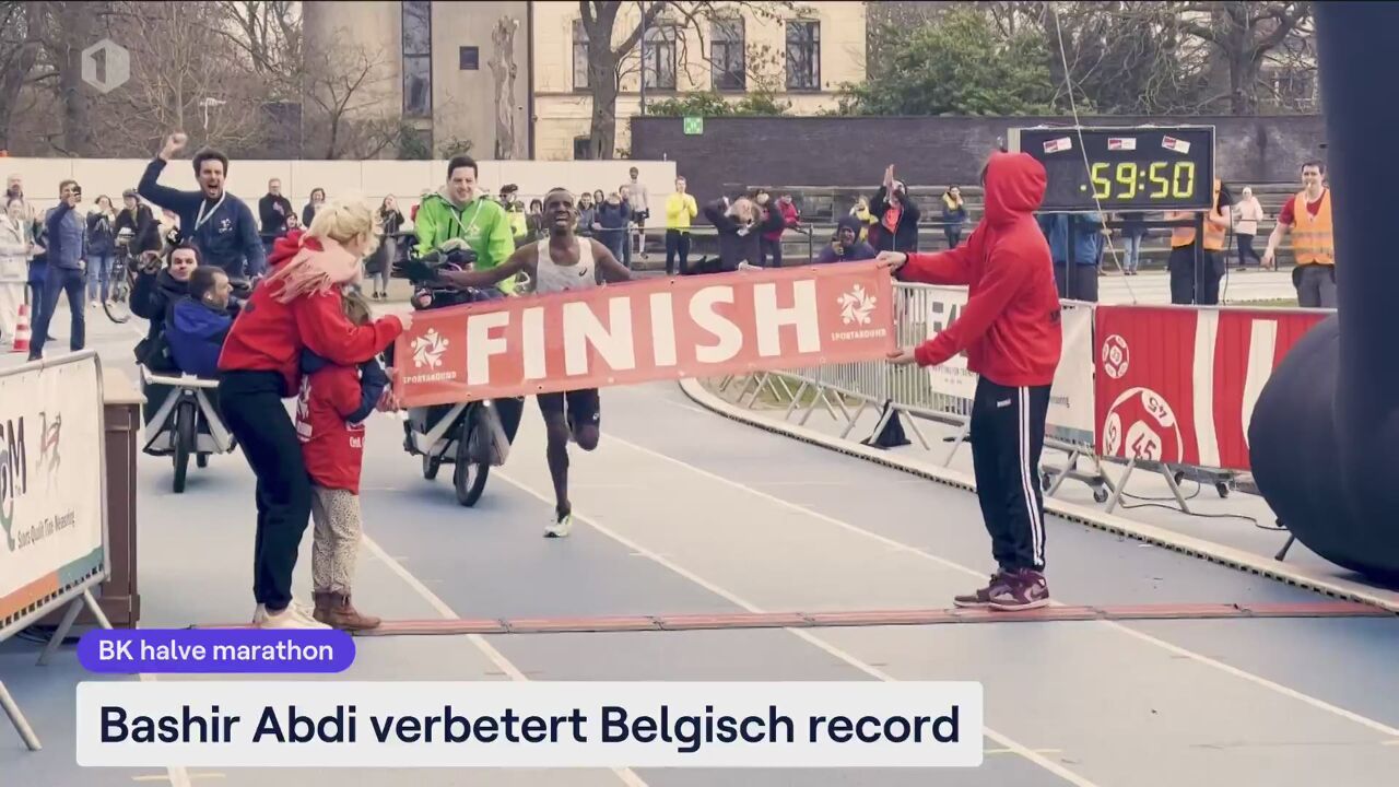 Bashir Abdi verbetert Belgisch record op de halve marathon sporza