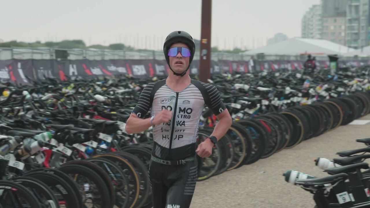 Pieter Heemeryck in actie op de Ironman in Knokke 