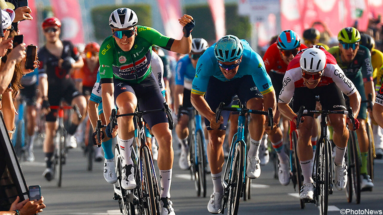 Тим Мерлье наносит последние штрихи, одержав еще одну победу в спринтерской гонке Тура ОАЭ.