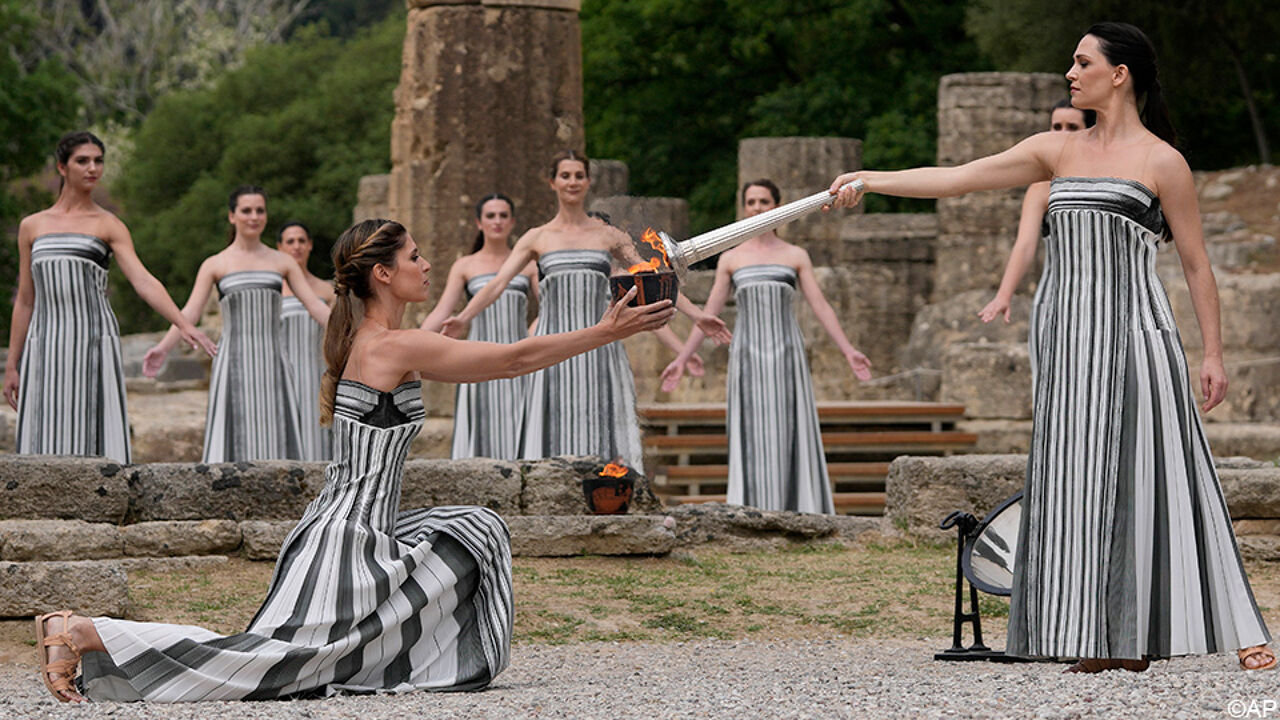 Watch – The Olympic flame for Paris 2024 is traditionally lit in Ancient Olympia