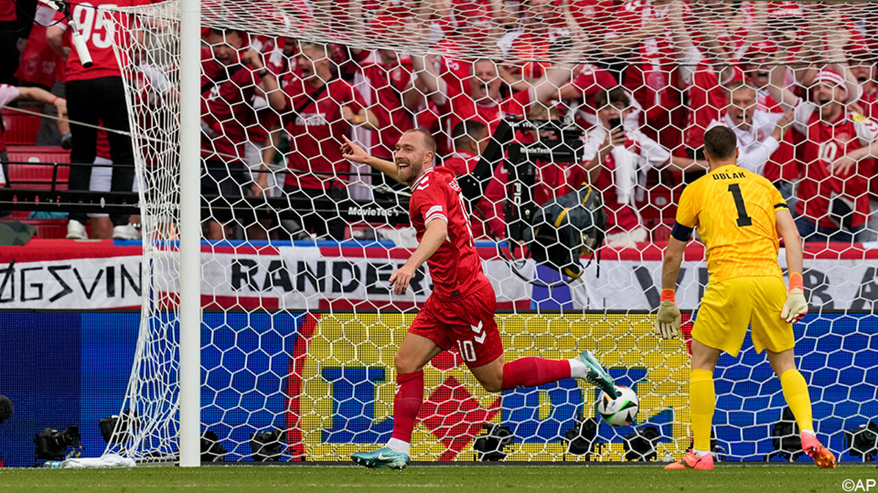 Live: 0-1!  Christian Eriksen scores in his first European Championship match after suffering a heart attack 3 years ago