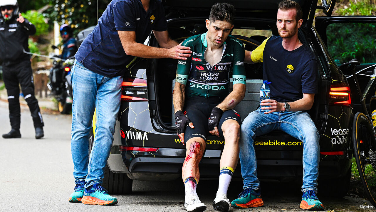 Drama for Wout van Aert in Vuelta: leader in points and mountain classification has to give up after heavy fall