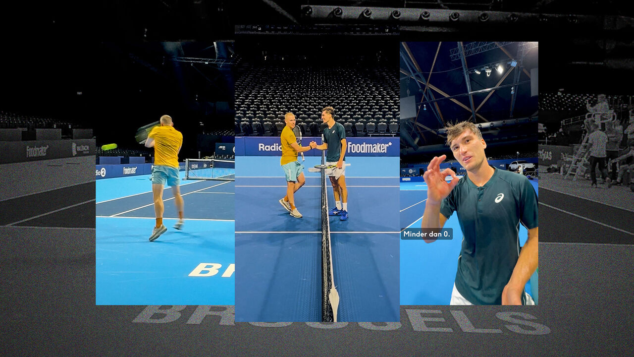 Eén punt maken tegen een proftennisser? "Onmogelijk", ondervond Bavo tegen Raphaël Collignon
