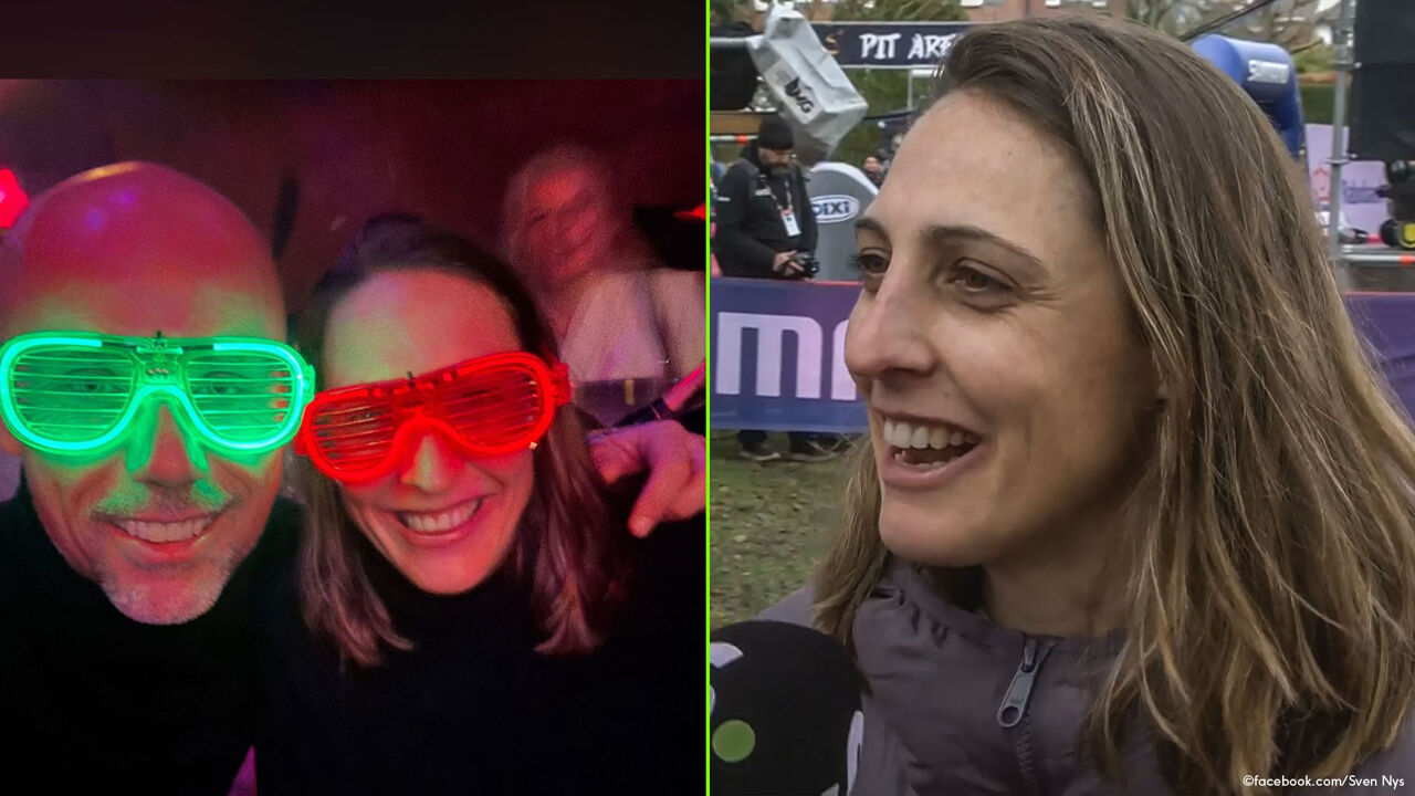 Wereldkampioene Lucinda Brand vierde tot in de vroege uurtjes met Sven Nys: 