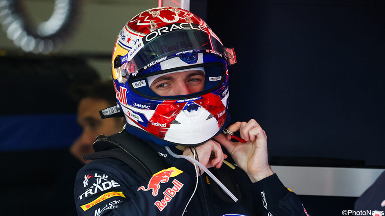 Max Verstappen in Red Bull Racing overall na Grand Prix race