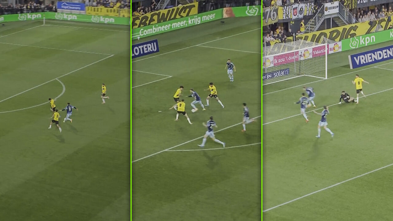 Alsof het kegeltjes waren: Mika Godts scoort na heerlijke slalomactie, die lijkt op iconische Ibrahi