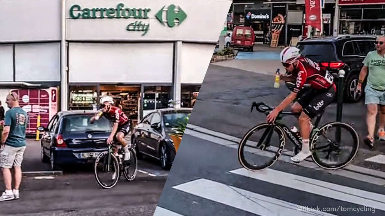 Veistroffer stopt midden in na-Tourcriterium in winkel voor drankje en wordt toch 2e: 