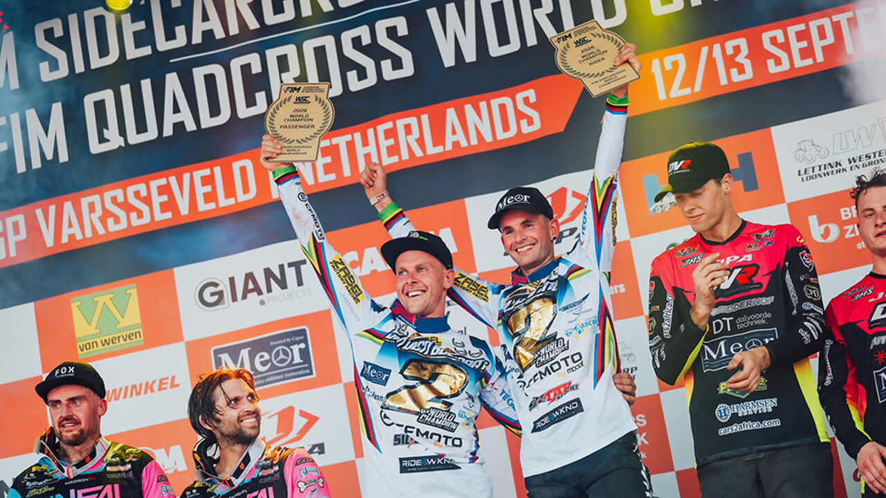 Marvin Vanluchene neemt afscheid als wereldkampioen: Belg pakt 4e wereldtitel in zijspancross