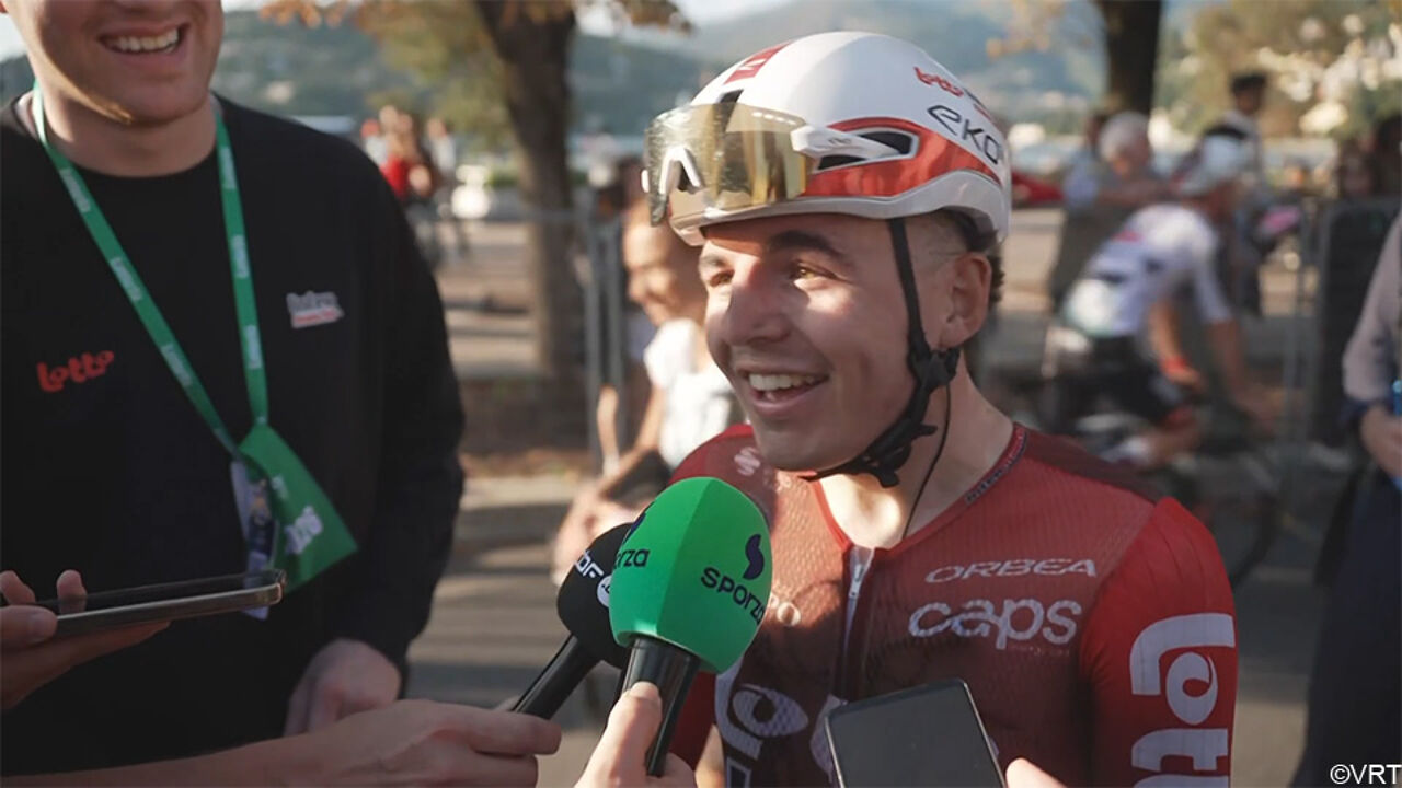 Photo: Sporza Jarno Widar finishes 13th in elite Il Lombardia debut